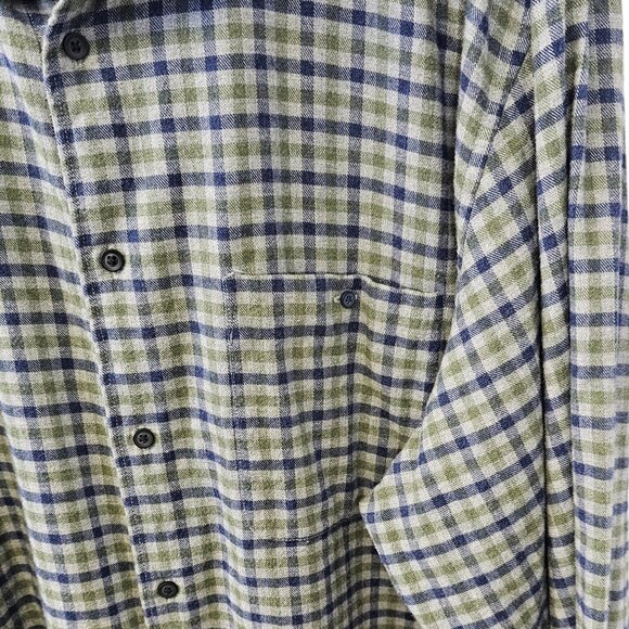 Johnnie-O Mens Hangin Out Dickens Flannel Size 2XLT Ivy Cotton Button Down - Picture 4 of 8